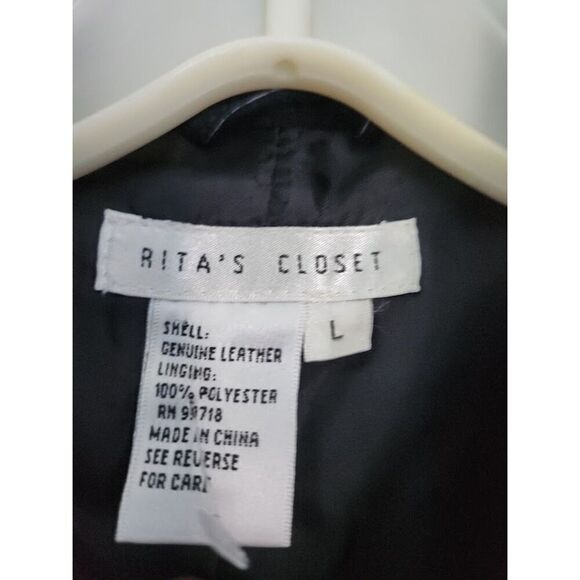 Rita Closet Women Black w/Silver Floral Embroideredy 100% Suede Jacket sz Large - Picture 5 of 10